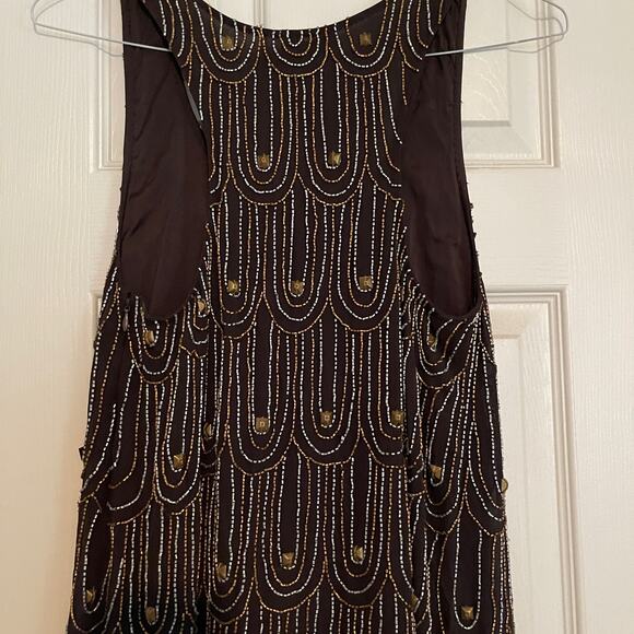 Women's Anaikka Beaded Copper & Silver Coca Sleeveless Mini Dress Size 2 - Picture 6 of 8